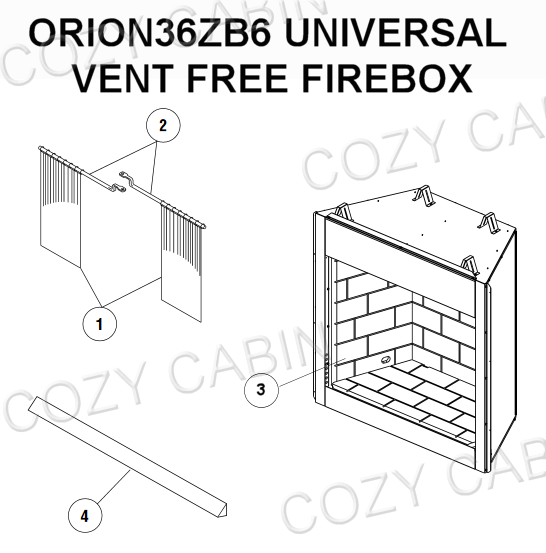 UNIVERSAL VENT FREE FIREBOX (ORION36ZB6) #ORION36ZB6